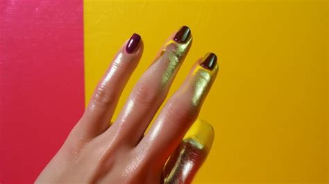 Premium AI Image | A hand with a purple nail polish on it