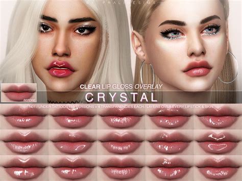 Pralinesims' Crystal Clear Lipgloss Pack N01 | Sims 4, Sims, Sims 4 cc makeup