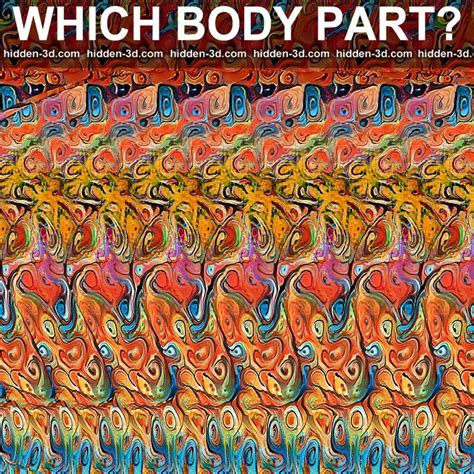 Stereogram by 3Dimka: Guess the part of body. Tags: ear human puzzle ...