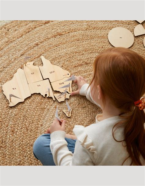 Map of Australia Puzzle Say It Sister Wooden & Pegged Puzzles 3495 ...