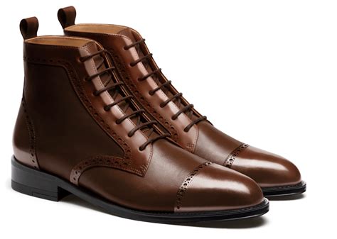 Brogue Dress Boots in brown leather