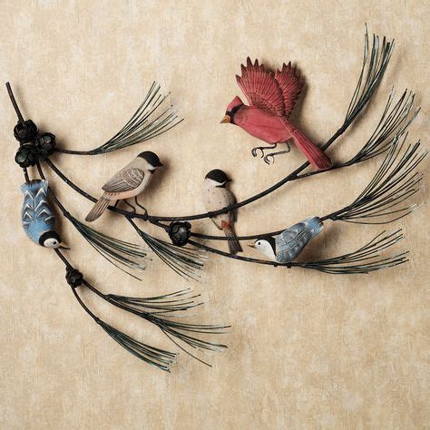 Birds in Pine Branch Wall Sculpture | Wall sculptures, Bird wall decor, Bird artwork