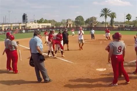 College softball player suffers injury after hitting grand slam, opponents carry her around bases