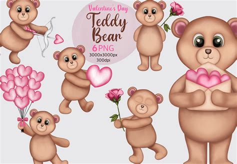 Valentine’s Day Teddy Bears Clipart. Graphic by KisbyArt · Creative Fabrica