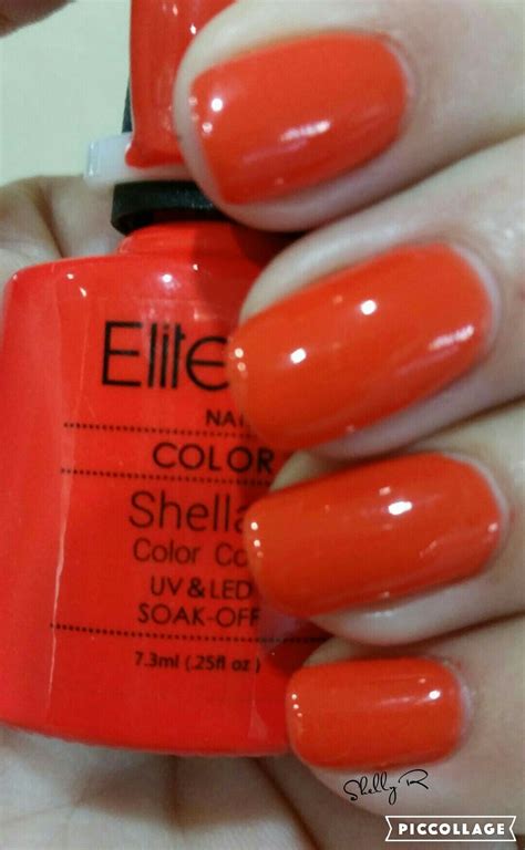 Elite99 Electric Orange. 07/30/16 Ink base / Elite99 top easy removal orly acetone Acetone, Nail ...