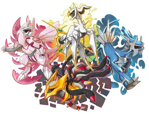 Creation Trio + Arceus by Twarda8 | Mythical pokemon, Pokemon pictures ...