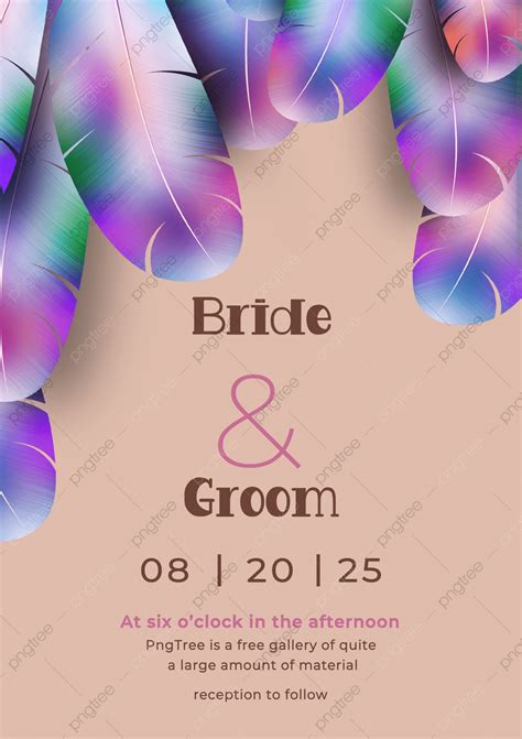 Modern Minimalist Beautiful Feather Quality Wedding Invitation Template Download on Pngtree