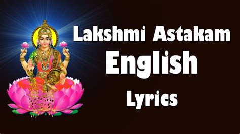 Sri Mahalakshmi Ashtakam English Lyrics - Easy to Learn - LAKSHMI DEVI - BHAKTI TV - YouTube