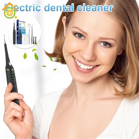 Electric Tooth Cleaner Rechargeable Portable Dental Scaling with LED Light Oral Mirror 3 ...