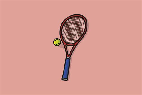 Tennis Ball with Racket vector illustration. Sport object icon design ...