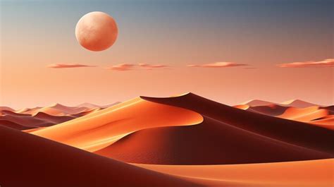 Premium AI Image | a desert with a moon in the sky