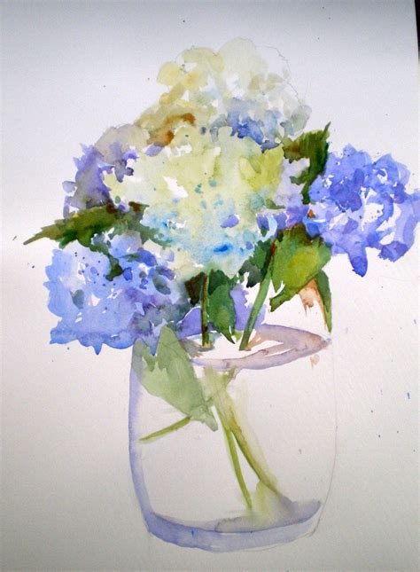 laura's watercolors: hydrangeas and peonies | Watercolor flowers ...