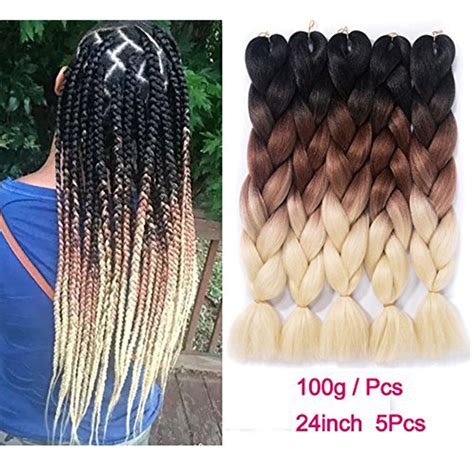 LELINTA Beasuty Braiding Hair Extensions Synthetic Fiber for Twist Jumbo Ombre Braiding Hair ...