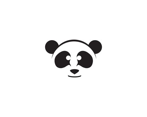 panda logo black and white head 599850 Vector Art at Vecteezy