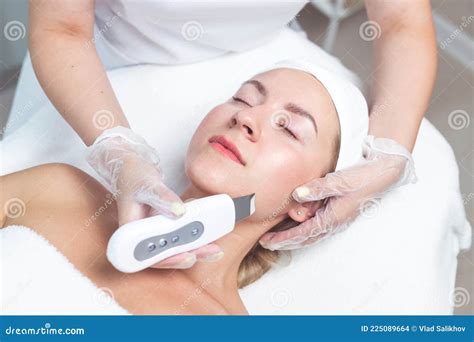 A Holistic Skin Care Treatment with an Ultrasonic Cleaner Stock Photo - Image of cavitation ...