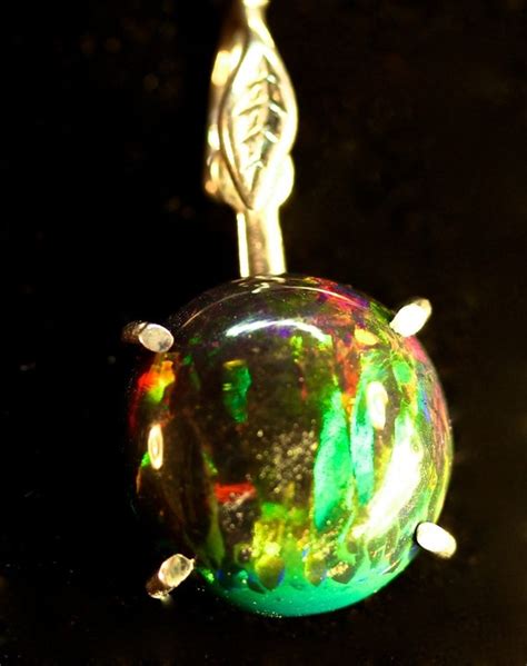 Exquisite Natural Black Ethiopian Opal pendant. 5.5 ct. Rare