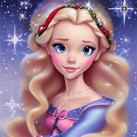 Beautiful Christmas Princess Disney Cartoon Style · Creative Fabrica