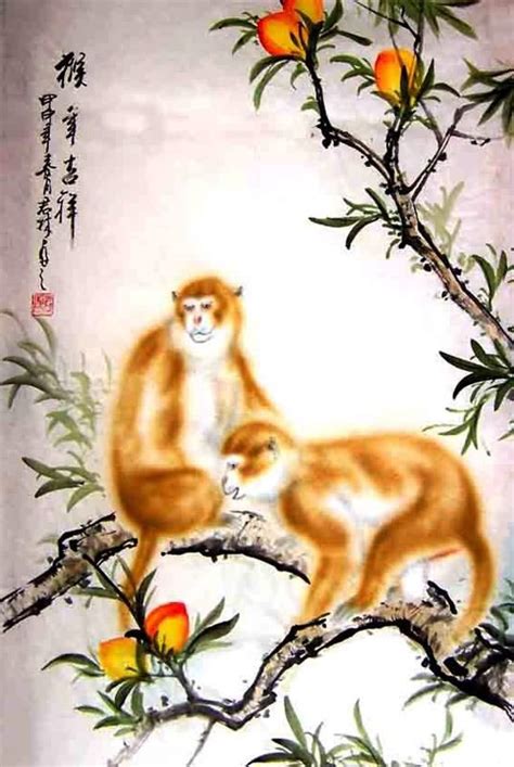 Chinese Monkey Painting 4737048, 43cm x 65cm(17〃 x 26〃)