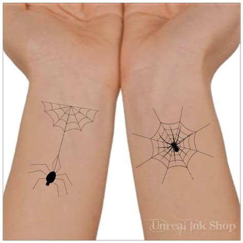 Halloween Temporary Tattoo Spiders and Web Waterproof Fake Tattoo Thin ...