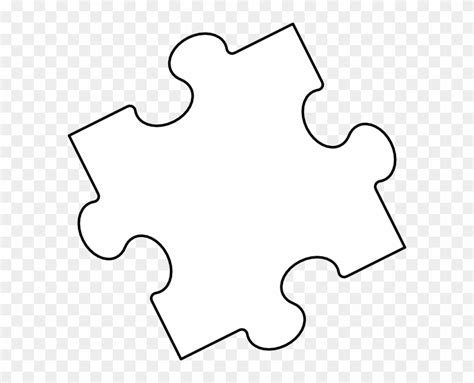 Jigsaw Puzzle Piece Outline Clip Art At Clker - Puzzle Piece Png White, Transparent Png ...