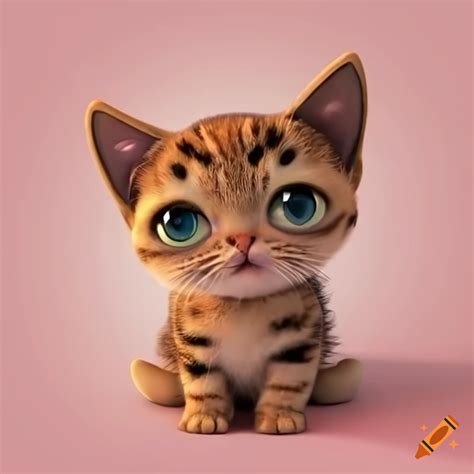 3d rendering of an adorable kitten