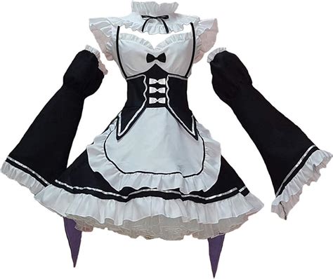 LuShuMaDa Disfraz de mucama para Mujer Anime Cosplay, Rezero Lolita Disfraces Sombreros Traje ...