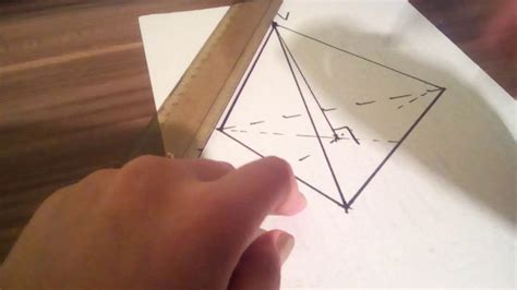 Cum se construieste piramida triunghiulara. How to draw triangular pyramid - YouTube