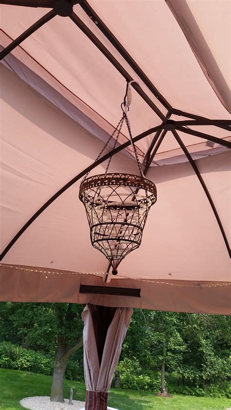 Another view of my DIY GAZEBO CHANDELIER | Diy gazebo, Gazebo chandelier, Ceiling lights