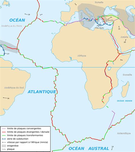 Africa - African tectonic plate • Map • PopulationData.net