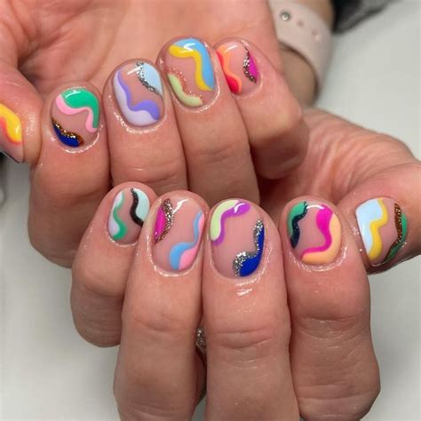 NAIL CHARK | Charlotte Knight on Instagram: “Squiggly nails inspired by a Pinterest image! 💜🧡 ️💛 ...