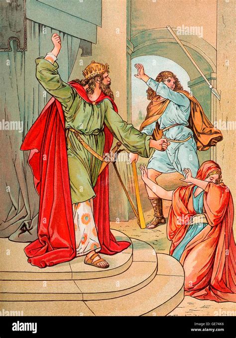 King Saul attempts the Life of David, Old Testament Stock Photo - Alamy