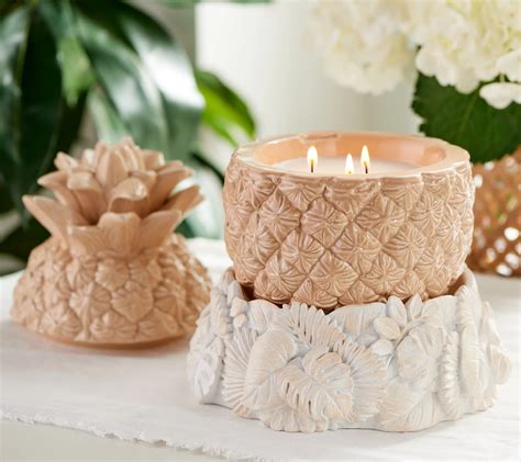 HomeWorx by Harry Slatkin Pineapple 14-oz Candle & Pedestal - QVC.com