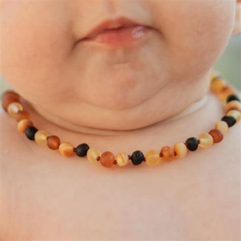 100 Baltic Amber Teething Necklace for Babies | Raw Teething Necklace