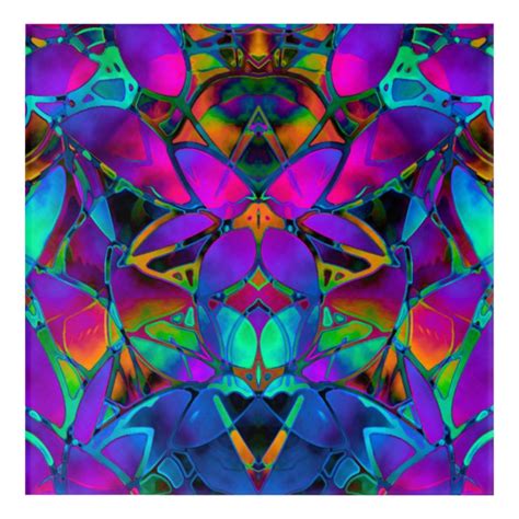 Acrylic Wall Art Floral Fractal Art | Zazzle.com