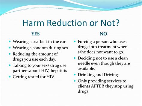 PPT - Overview of Harm Reduction: Core Principles + Services PowerPoint Presentation - ID:1038324