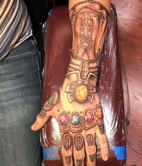 🔥 *In progress* Infinity Gauntlet tattoo by @boss_tom_tattoos Thanks ...