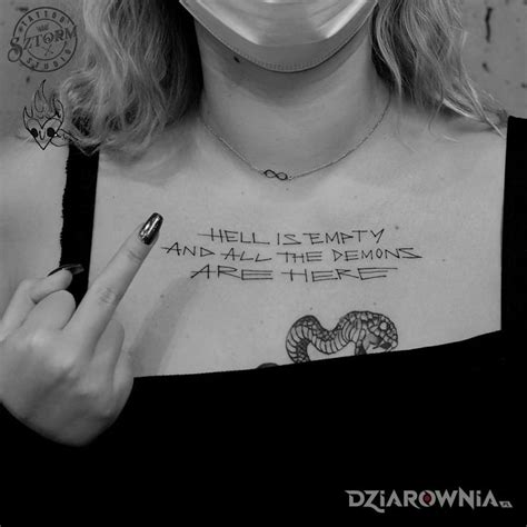 Tatuaż hell is empty | Autor: SZTORM Tattoo Studio - dziarownia.pl