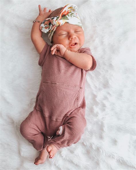 baby girl outfit inspiration. Baby girl floral headband. Baby girl mauve nightie. Baby Outfits ...