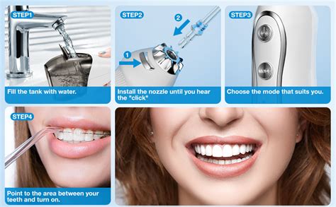 Amazon.com: BESTOPE Water Oral Flosser Cordless 300ML Water Flossers for Teeth Braces with 5 ...