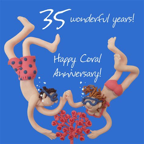 Happy 35th Coral Anniversary Greeting Card One Lump or Two | Cards ...