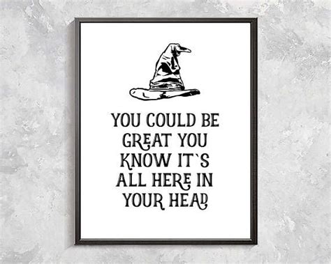 Harry Potter Quotes Print Harry Potter Poster Sorting Hat | Quote ...