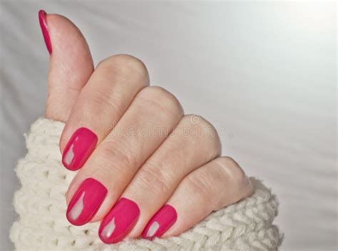 Trendy Manicure - Viva Magenta, Color of the Year 2023 Stock Photo - Image of color, polish ...