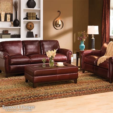 Jackson Leather Sofa | Burgundy living room, Burgundy couch living room ...