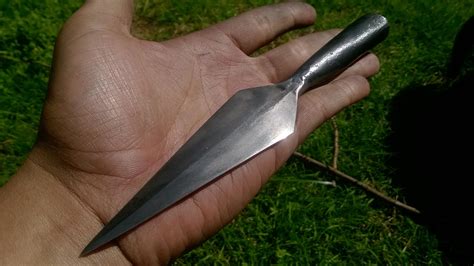 Small spearhead - C70 steel w/grey patina : r/Bladesmith