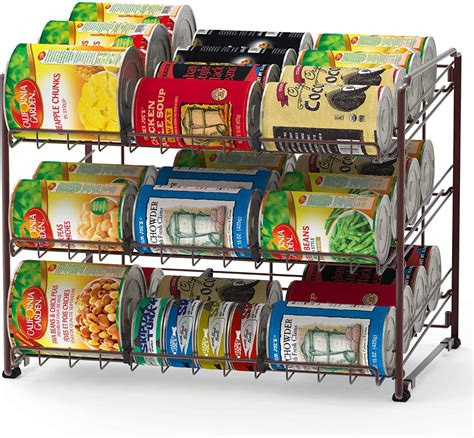 Amazon.com: SimpleHouseware Stackable Can Rack Organizer, White: Kitchen & Dining | Can ...