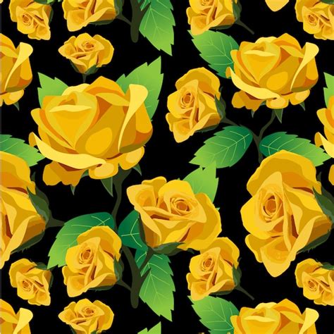 Free Vector | Yellow roses pattern background