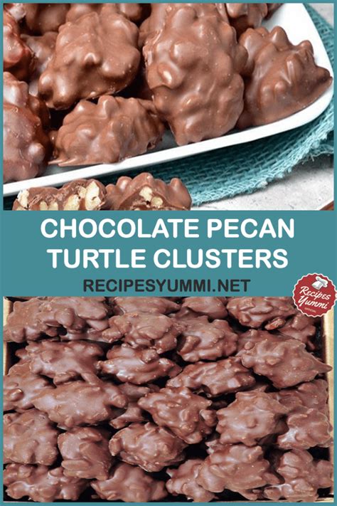 Chocolate Pecan Turtle Clusters | RecipesYummi | Page 2 | Pecan turtles, Pecan turtles recipe ...