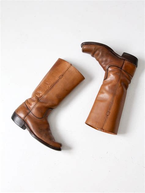 Vintage Frye Boots, Campus Style Leather Boots Size 7.5 D - Etsy