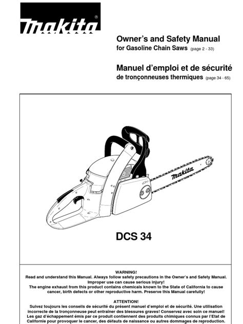 Makita Chainsaw Manual | Gasoline | Mechanical Engineering