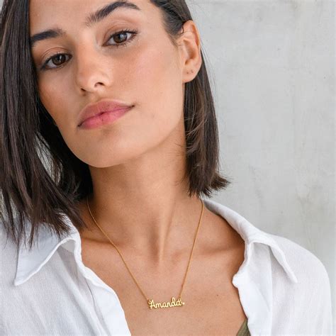 Cursive Name Necklace with Diamond in 18K Gold Plating - MYKA